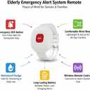 Life Alert Systems for Seniors No Monthly Fee App-Controlled, Medical Alert Systems for Seniors with 1Waterproof Wrist 2 Call Button 1 Receiver and1-6 LED Number Display (Only Supports 2.4GHz Wi-Fi), 2Neckband+ 1Wrist Remote +1Receiver