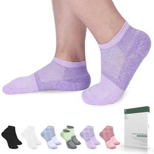 Bulinlulu Diabetic Socks for Women Men Size 7-9 9-11, 6 Pairs Low Cut Non Binding Socks for Women, Medium (Multicolor)