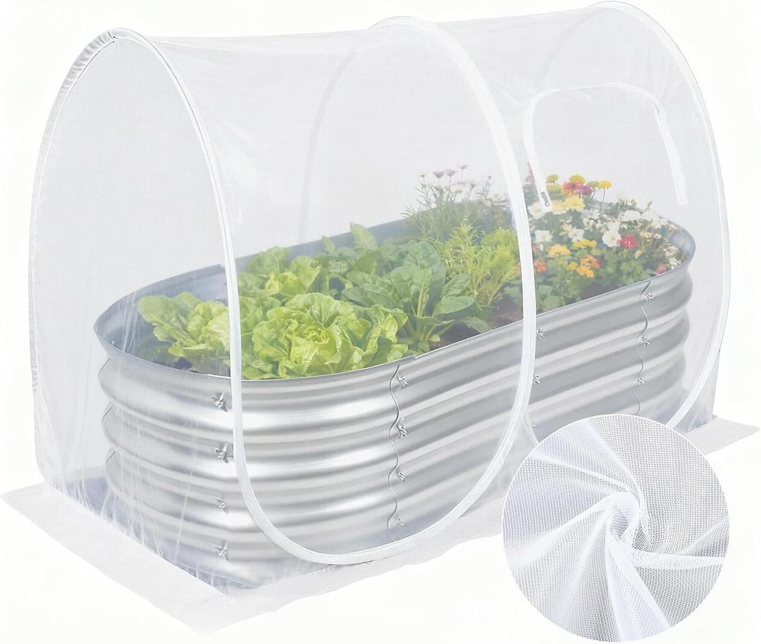 Hiraliy Garden Netting for Raised Beds,Garden Bed Cover Instant Pop-Up,Portable Garden Cover for Raised Garden Bed,Crop Cage for Protecting Plant for Indoor Outdoor,Elevated Bottom,59 X 27.5 X 39