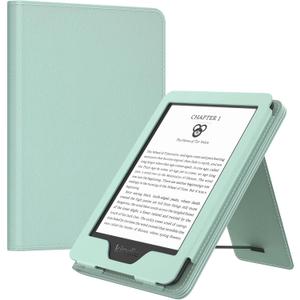MoKo Case for 6" All-New Kindle(11th Generation 2024/2022 Release), Lightweight PU Leather Cover Stand Shell with Hand Strap Auto Wake/Sleep for Kindle 2024 11th Gen e-Reader, Agave Green