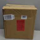 mDesign Metal Freestanding Slim Toilet Bowl Brush and Holder + Rectangle Narrow 5 Liter / 1.3 Gallon Step Pedal Trash Can Wastebasket for Bathroom - Small, Compact Design - Set of 2 - Bronze