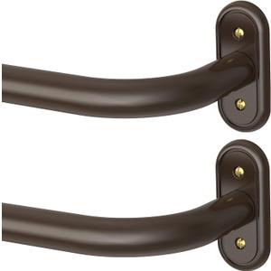 2 Pack Curtain Rods 36-88 Inch, Bronze Wrap Around Blackout Curtain Rods for Windows, 1 Inch Adjustable Heavy Duty Room Darkening Window Treatment Rod for Bedroom, Living Room, Sliding Door