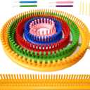 ALIMELT Round Knitting Loom Set Long Knitting Board Weave Loom Craft Yarn Kit DIY Tool Crochet Hooks Knitting Needles Hat Scarf Shawl Sweater Sock Blankets Knitter