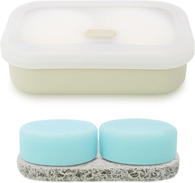 Bathroom Organizer 1PCS Solid Shampoo Bar Holder, Large Leakproof Travel Soap Case