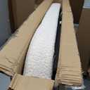 B FSOBEIIALEO Ottoman with Storage for Living Room, Sherpa Folding Storage Ottoman Foot Rest, 43.3 Inches Collapsible Bedroom Bench White