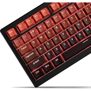 x XVX Shine Through PBT Keycaps, Custom Keycaps 60 75 100 Percent OEM Profile, Doubleshot Key caps Set for 61/64/68/84/87/100/104/108 Gaming Mechanical Keyboard, Gradient Red