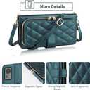 Argyle Wallet Case for Cricket Icon 5 SL112C/AT&T Motivate 4 SL112A with Wrist Strap Shoulder Strap, 9+ Card Slots Zipper Purse Stand Checkered Phone Cover for Icon5/ATT Motivate4 Green