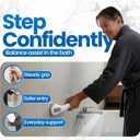 Safe-er-Grip Changing Lifestyles Suction Cup Grab Bars For Bathtubs & Showers; Safety Bathroom Assist Handle, White & Grey, 16 Inches