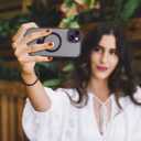 pcgaga Magnetic Phone Case for iPhone 15 [Compatible with Magsafe ] [Built-in Invisible Stand] + Screen Protector, Translucent Matte PC Cover with Slim TPU Frame 6.1" (Purple)