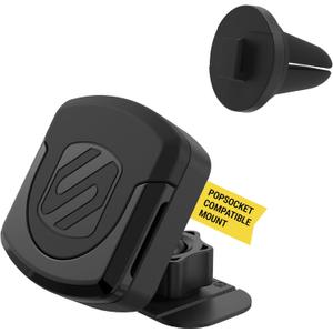 Scosche MMPDVM-SP MagicMount Pop Magnetic Car Dashboard Cell Phone Holder and Vent Mount for Collapsible Phone Grip/Socket, Universal Phone Stand 360 Rotating Head for iPhone and Android Smartphones