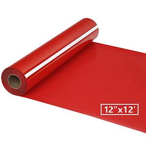 HTV Iron on Vinyl 12Inch by 12ft Roll Heat Transfer Vinyl for T-Shirt HTV Vinyl Rolls for All Cutter Machine - Easy to Cut & Weed for Heat Transfer Design (12ft, Red)