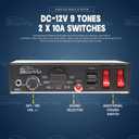 12V 400W Police Emergency Siren for Vehicles Truck, 9 Tone Slim Speaker Horn Alarm PA System for Firefighter Ambulance [Handheld Microphone][2 x 10A Switches]