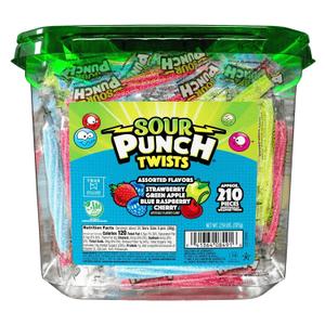 Sour Punch Twists, Sour Candy 3" Individually Wrapped Chewy Candy, 4 Assorted Fruity Flavors (2.6 Lbs)