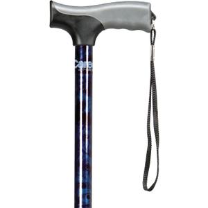 Carex Soft Grip Walking Cane with Strap, Anti-Slip Walking Cane for Easy Maneuvering, Walk Stick for Seniors & Adults with Added Support and Adjustable for Balance, Supports up to 250 lbs, Blue Marble