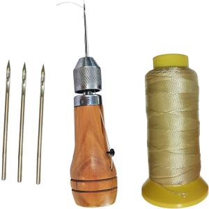 Swift Stitch Hand Sewing Awl Kit Leather Canvas Repair Saddles Coat Seat (Non-Waxed Beige Thread)
