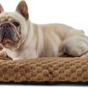 Bedsure Washable Dog Bed Medium Size Dog, Soft Fluffy Bubble Fleece Pet Bed Mat, Non-Slip and Machine Washable Kennel Sleeping Pad for Medium Dogs/Puppy, for Crate/Floor/Car, 29"x21"x3", Camel Brown