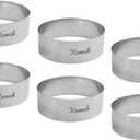 Keewah 4.5 inch Large Burger Ring - 6 Piece - Stainless Steel