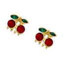 2-6 Pcs Cute Cherry Hair Clips & Claw Clips, Rhinestone Alloy Hair Clips Fashion Sweet Barrettes Accessories Gift for Women Girls (Red Cherry-2PCS)