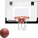 SKLZ Pro Mini Indoor Basketball Hoop with Ball, Over the Door, Shatter-Proof Backboard, Spring-Action Break-Away Steel Rim, Great for Home, Dorm Room, and Office, Missing Net