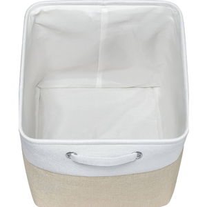 Large Cube Storage Bins, 13 x 13 x 13 inch Foldable Fabric Storage Cubes with Hnadles, Large Closet Organizer Basket for Shelves, Clothes, Home, Beige