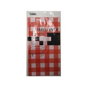 Royal 7 Pack of:3 Plastic Table Cloth 54 x 108, Plastic Party Table Cover, Reusable Plastic Table Cloth, Disposable Rectangular Table Cover (Red Gingham Checkered, 3)……