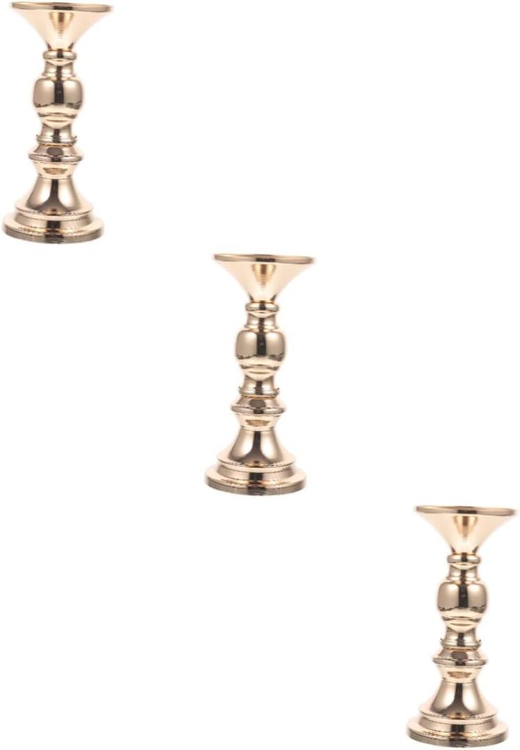 Luxshiny 3pcs Vintage Style Candle Holder Elegant for Romantic Tabletop Decor for Weddings Parties and Home Ambiance Design