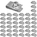 1/4"-20 U-Style Clip-On Nut, Stainless Steel Regular Extruded U-Nut, U-Type Fasteners, Pack of 40