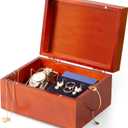 DRASTAR Keepsake Box, Wood Memory Box with Lids, Wooden Jewelry Box, Memory Box, Small Decorative Wooden Box,Brown