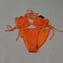 ZAFUL Women's Bikini Sets Ribbed Two Piece Swimsuits Underwire Adjustable Back Clasp Bathing Suit Side Tie Thong Swimwear (Medium, Orange)