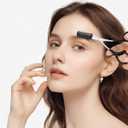 4 x Eyebrow Trimmer Scissor,Eyebrow Trimmer for Women Men,2-in-1 Professional Finger Grip Brow Scissors Scissor with Comb,Non-Slip Eye Brow Razors,Eye Brow Shaper Makeup Tool (Glossy black)