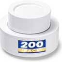 200PCS White Plastic Plates, Heavy Duty Plastic Plate Disposable, Include 100 Dinner and 100 Dessert Plates for Party and Wedding