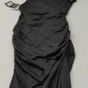 Ekaliy Women's Sexy Ruched Bodycon Dress Sleeveless Off Shoulder Slit Cocktail Maxi Dresses (Large, Black)
