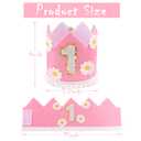 7 x SuPoo Daisy First Birthday Hat Flower 1st Birthday Girl Crown Headband First Birthday Decorations for Girl Princess Tiara One Year Old Birthday Party Decorations Outfit