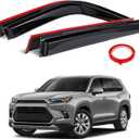 AUXKO Rain Guards Window Visors for Toyota Grand Highlander 2024 2025 - Updated with 3M Tape Tape-On Side Window Wind Deflectors & Visors Accessories for Toyota Grand Highlander Car Windows Black