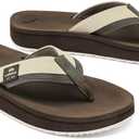 Cobian Mens Roca Rise Synthetic Leather Strap Flip-Flop Sandals (Brown)