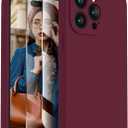 FireNova Designed for iPhone 15 Pro Max Case, Silicone Upgraded [Camera Protection] Phone Case with [2 Screen Protectors], Soft Anti-Scratch Microfiber Lining Inside, 6.7 inch, Plum