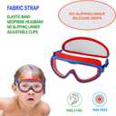 Kids Swim Goggles Age 3-8, Toddler Goggles No Hair Pull,Child Swimming Mask Fabric Strap