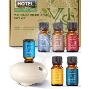 Waterless Diffuser with Hotel Essential Oils, Luxury Home Scents - Inspired by 5-Star Hotels, Fragrance Oil Blends for Diffusers, Air Freshener Aromatherapy Gifts Set