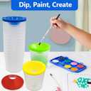 No Spill Paint Cups, 24pcs Paint Cups with Lids for Kids Suitable for Kids Paint, Spill Proof Paint Cups are Ideal for Classroom Art Supplies and Crafts, Durable Paint Cups with Lids(4 Colors)
