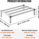 VEVOR Aluminum Dunnage Rack, 36 x 20 Commercial Food Floor Rack, 8 Off The Floor, 1000 lbs Capacity All-Welded Aluminum Storage, for Storage in Restaurants, Kitchens, Garages and Vehicles