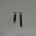 Wearlizer Leather Band Compatible with Apple Watch Bands Women 41mm 40mm 38mm 49mm 46mm 45mm 44mm 42mm, Fancy Dressy Strap for iWatch Series 11 10 9 8 7 6 5 4 3 SE/Ultra 3 2 1 (Black/Gold)