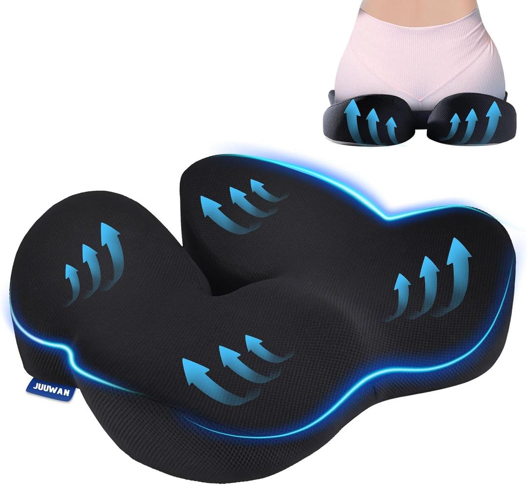 Patent Memory Foam Seat Cushion for Office Chair Pressure Relief Sciatica & Tailbone Pain Relief Memory Foam Coccyx Cushion for Long Sitting, for Home Chair, Gaming and Car Seat Cushion