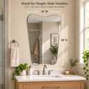 24 x 36 Inch Irregular LED Bathroom Mirror for Single-Sink Vanity