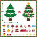 gjulrfu 3ft DIY Felt Countdown to Christmas Advent Calendar 24 Ornaments, Wall Hanging Christmas Tree for Christmas Party Decor, Felt Toddlers Kids Home Door Wall Decoration for Home, Parties (Green)