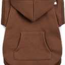 Koneseve Dog Hoodie & Cat Sweater, Warm Fleece Hooded Soft Winter Sweatshirt for All Breeds, Cozy Pet Clothes, Brown, S (S-(2~7lb) | Chest(~13"))