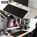 Large Mouse Pad, Desk Mat Office Desk Pad Gaming Mouse Pad with Stitched Edges, 31.5" x 15.7" Mousepad with Non-Slip Waterproof Rubber Base for PC Laptop Desk Home Office Accessories, Black