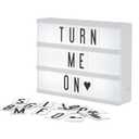 My Cinema Lightbox - Mini Cinema Lightbox, 8"x6" - Personalized Light Box Sign with 100 Letters, Numbers, & Symbols, USB cable included, white light box with letters