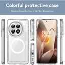 OnePlus 13 Case Clear Compatible with MagSafe, Built-in Magnetic Ring Slim Rugged Bumper Cover Shockproof (Clear)