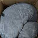 Linenspa Reading Pillow with Shredded Memory Foam- X-Large Size with Neck Support - Back Pillow for Sitting in Bed, Reading, Gaming, Watching TV  Bed Chair with Arms, Dorm Room Essentials, Stone