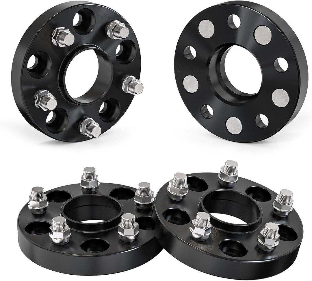 Customadeonly Forged 5x120 Wheel Spacers 25mm (1") Hubcentric Black  Compatible with Camaro Corvette CTS Impala Malibu Regal Lacrosse Terrain G8  66.9mm Bore M14x1.5 (4pcs)